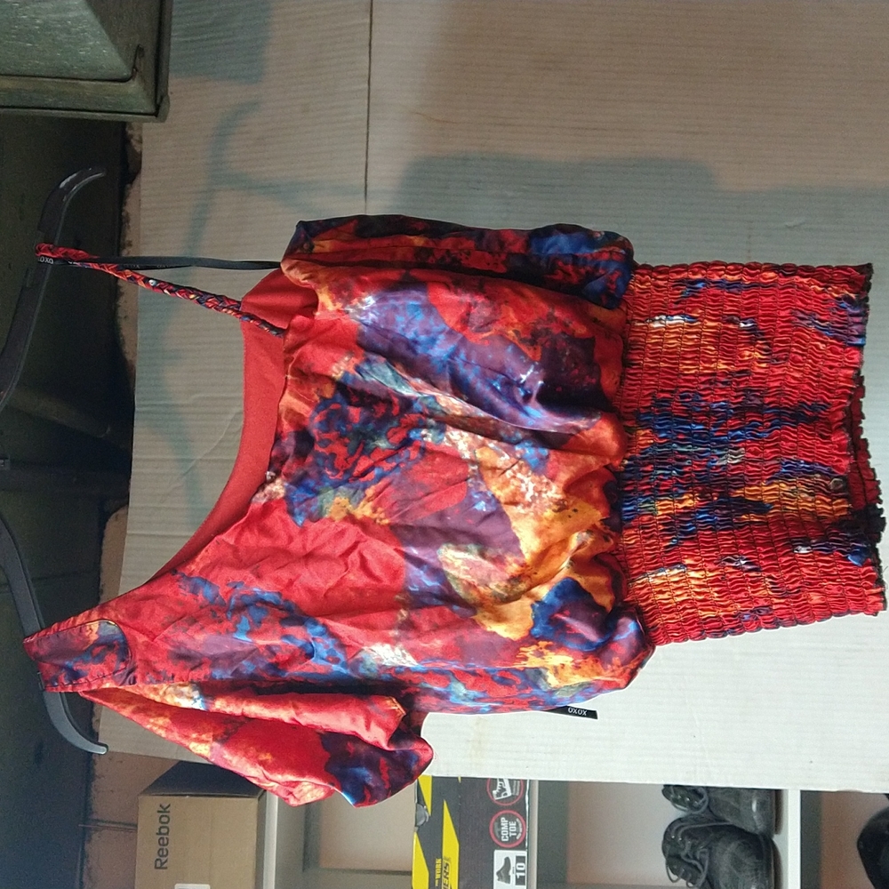 Red and blue multi color top size xl